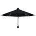 Wall-mounted Parasol With Leds And Metal Pole 300 Cm Black