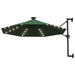 Wall-mounted Parasol With Leds And Metal Pole 300 Cm Green