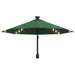 Wall-mounted Parasol With Leds And Metal Pole 300 Cm Green