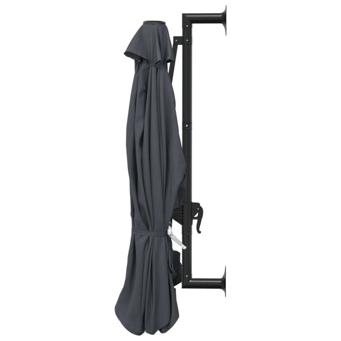 Wall-mounted Parasol With Metal Pole 300 Cm Anthracite Aanlp