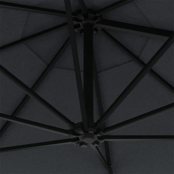 Wall-mounted Parasol With Metal Pole 300 Cm Anthracite Aanlp