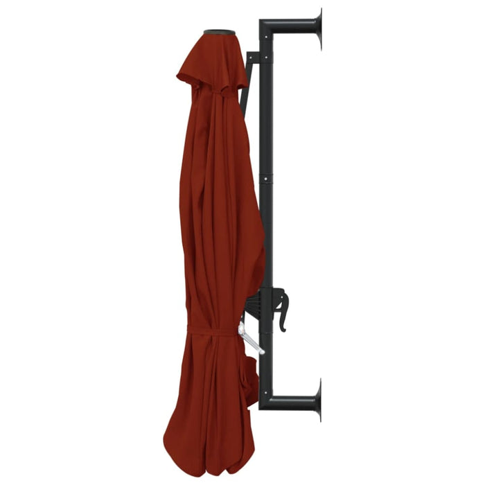 Wall-mounted Parasol With Metal Pole 300 Cm Terracotta Aixkk