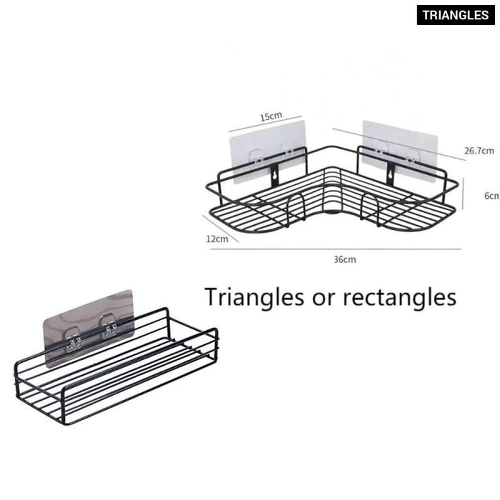 Wall-mounted No Punch Bathroom Corner Shelf