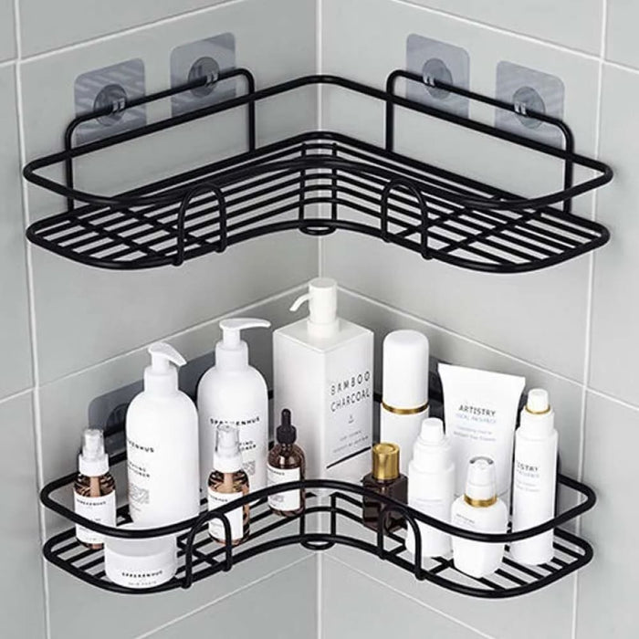 Wall-mounted No Punch Bathroom Corner Shelf