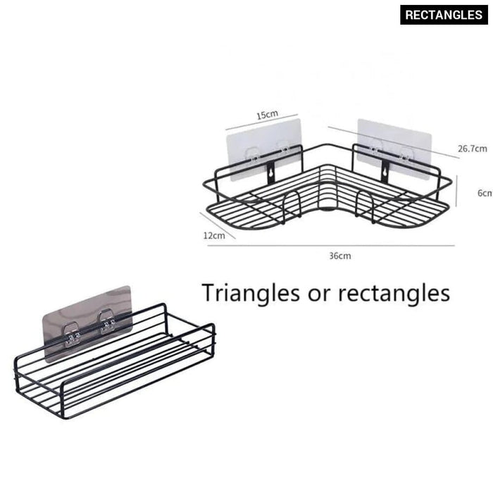 Wall-mounted No Punch Bathroom Corner Shelf