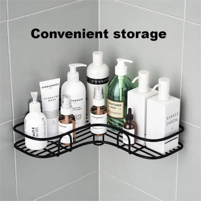 Wall-mounted No Punch Bathroom Corner Shelf