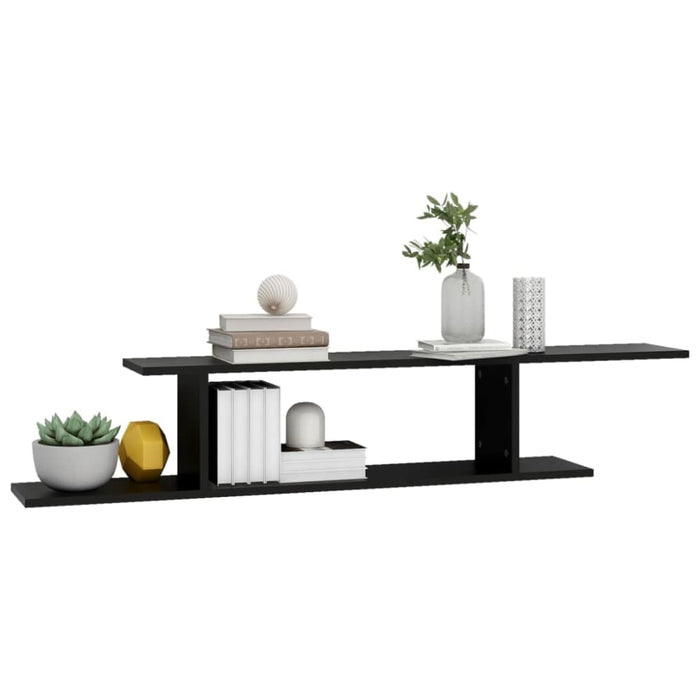 Wall-mounted Tv Shelf Black 125x18x23 Cm Chipboard Nblkkb