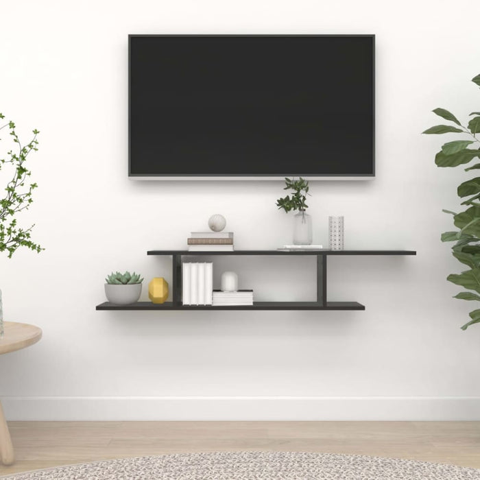 Wall-mounted Tv Shelf Black 125x18x23 Cm Chipboard Nblkkb