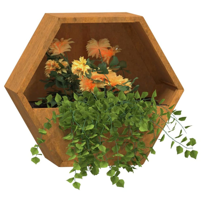 Wall Planters 2 Pcs Grey Corten Steel 30x10x25 Cm Nxtlna