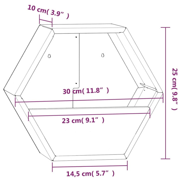 Wall Planters 2 Pcs Grey Corten Steel 30x10x25 Cm Nxtlna