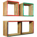 Wall Shelf Set 3 Pcs Multicolour Solid Reclaimed Teak Xapaob