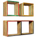 Wall Shelf Set 3 Pcs Multicolour Solid Reclaimed Teak Xapaob