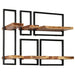 Wall Shelf Set 5 Pieces Solid Acacia Wood And Steel Xalboa