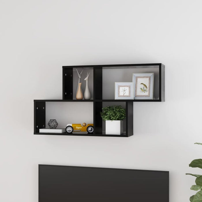 Wall Shelf Black 100x18x53 Cm Chipboard Nbiolo