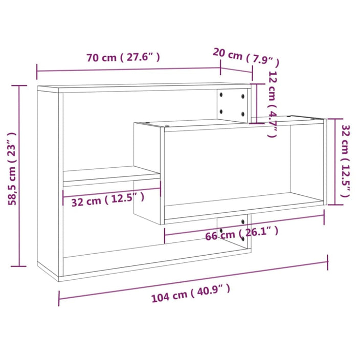 Wall Shelf Brown Oak 104x20x58.5 Cm Engineered Wood Nopxkb