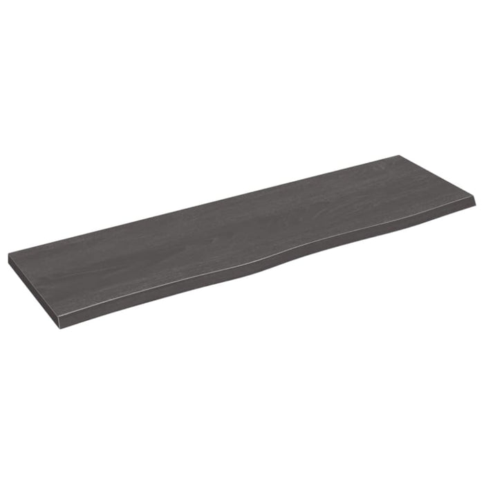 Wall Shelf Dark Grey 100x30x2 Cm Treated Solid Wood Oak