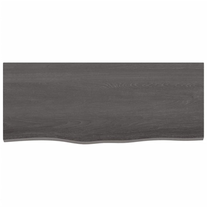 Wall Shelf Dark Grey 100x40x2 Cm Treated Solid Wood Oak