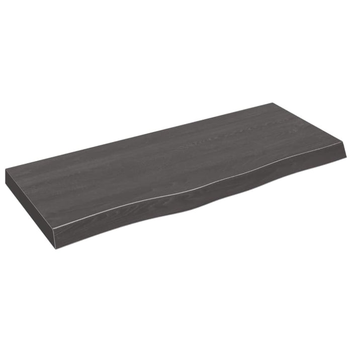 Wall Shelf Dark Grey 100x40x6 Cm Treated Solid Wood Oak