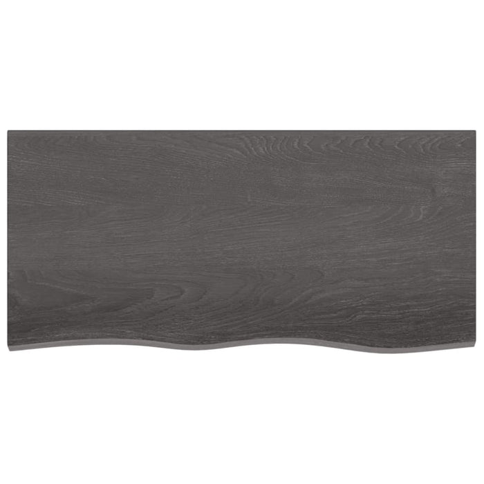 Wall Shelf Dark Grey 100x50x2 Cm Treated Solid Wood Oak