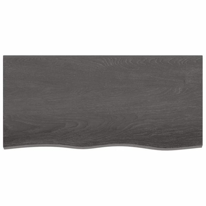 Wall Shelf Dark Grey 100x50x4 Cm Treated Solid Wood Oak