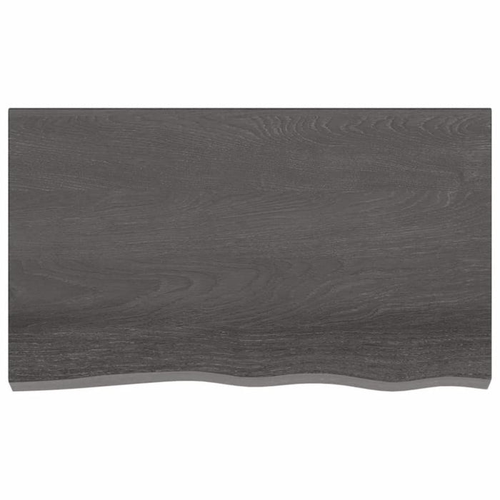 Wall Shelf Dark Grey 100x60x2 Cm Treated Solid Wood Oak