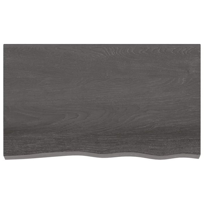 Wall Shelf Dark Grey 100x60x6 Cm Treated Solid Wood Oak