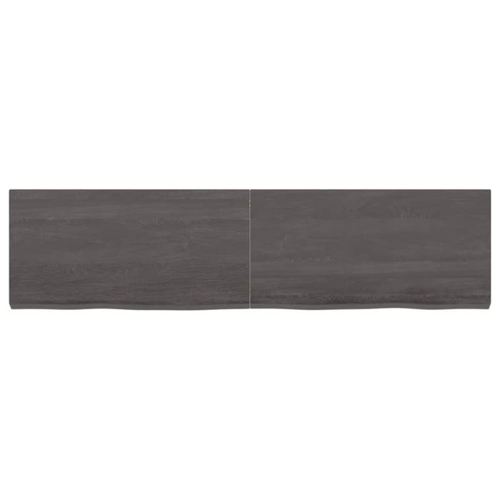 Wall Shelf Dark Grey 120x30x4 Cm Treated Solid Wood Oak