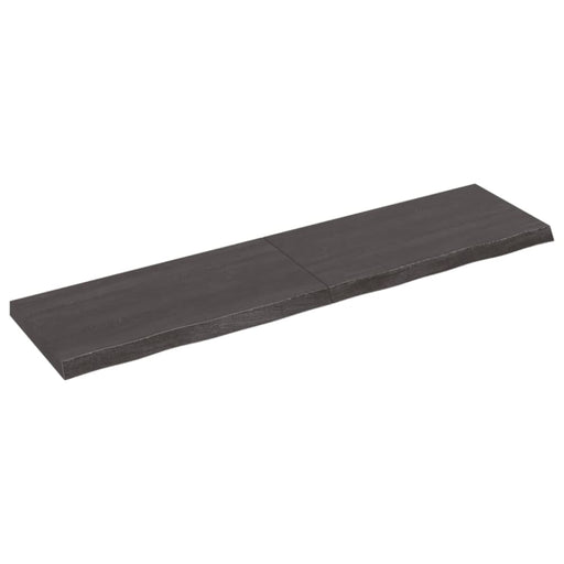 Wall Shelf Dark Grey 120x30x4 Cm Treated Solid Wood Oak