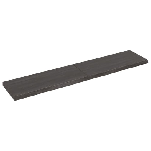 Wall Shelf Dark Grey 140x30x4 Cm Treated Solid Wood Oak