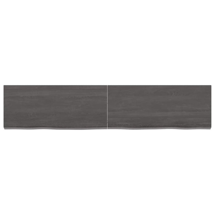 Wall Shelf Dark Grey 140x30x4 Cm Treated Solid Wood Oak