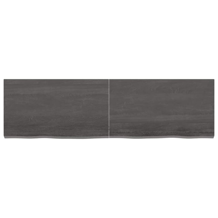 Wall Shelf Dark Grey 140x40x4 Cm Treated Solid Wood Oak