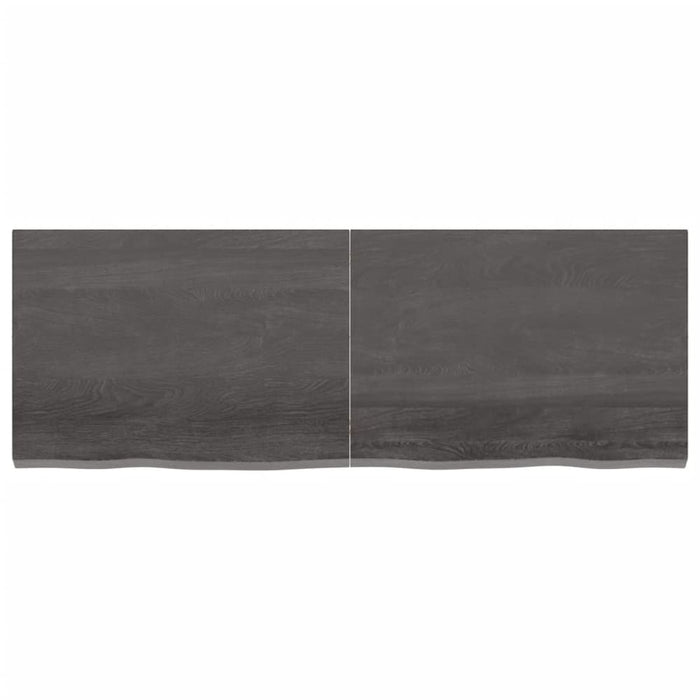 Wall Shelf Dark Grey 140x50x4 Cm Treated Solid Wood Oak