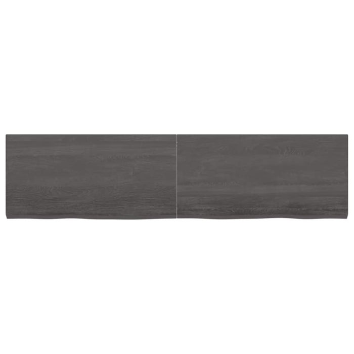 Wall Shelf Dark Grey 160x40x4 Cm Treated Solid Wood Oak