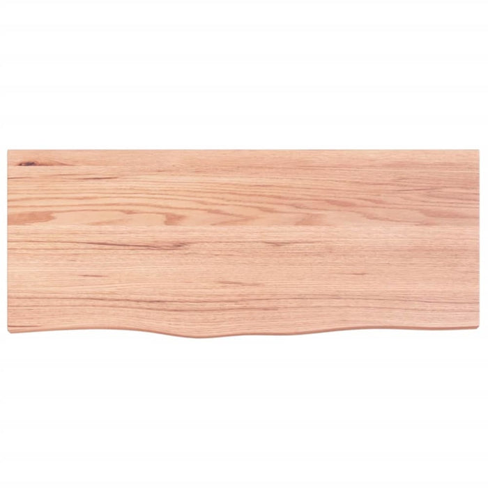 Wall Shelf Light Brown 100x40x2 Cm Treated Solid Wood Oak