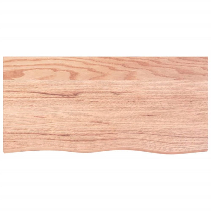 Wall Shelf Light Brown 100x50x6 Cm Treated Solid Wood Oak