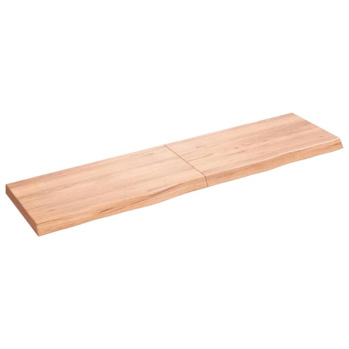 Wall Shelf Light Brown 120x30x4 Cm Treated Solid Wood Oak