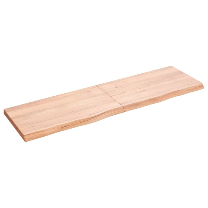 Wall Shelf Light Brown 140x40x4 Cm Treated Solid Wood Oak