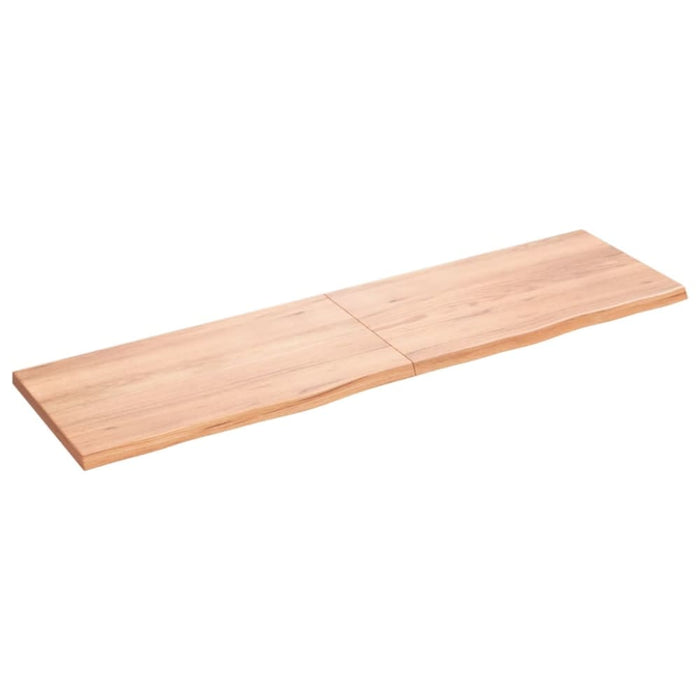 Wall Shelf Light Brown 180x50x4 Cm Treated Solid Wood Oak