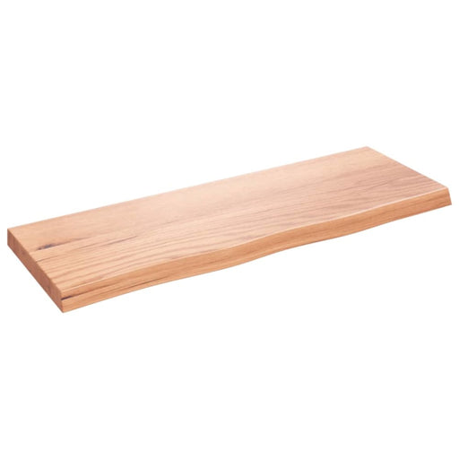 Wall Shelf Light Brown 80x30x4 Cm Treated Solid Wood Oak