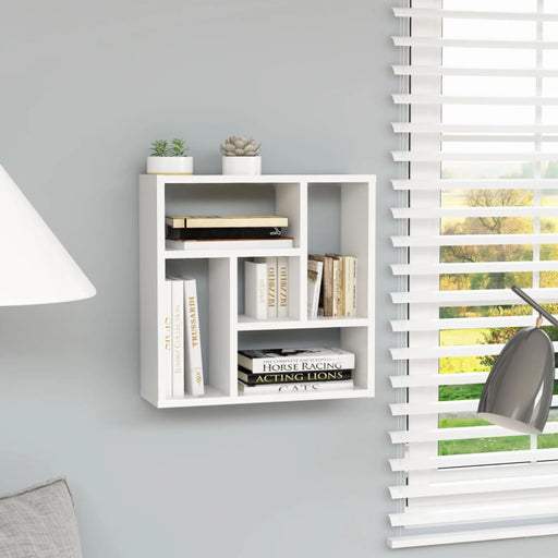 Wall Shelf White 45.1x16x45.1 Cm Engineered Wood Nbxkan