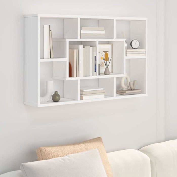 Wall Shelf White 85x16x52.5 Cm Engineered Wood Nboaon