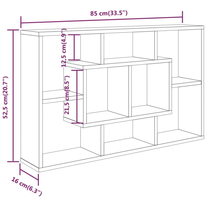 Wall Shelf White 85x16x52.5 Cm Engineered Wood Nboaon