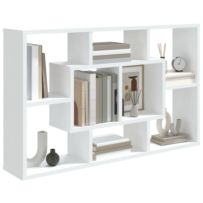 Wall Shelf White 85x16x52.5 Cm Engineered Wood Nboaon