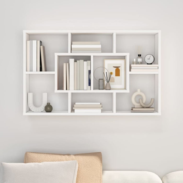 Wall Shelf White 85x16x52.5 Cm Engineered Wood Nboaon