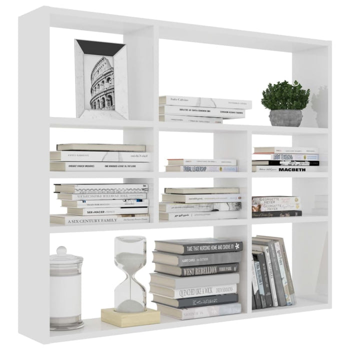 Wall Shelf White 90x16x78 Cm Engineered Wood Nbxktk