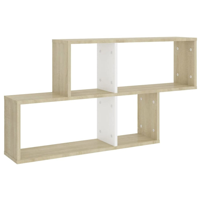 Wall Shelf White And Sonoma Oak Chipboard Nbiolp