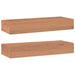 Wall Shelves 2 Pcs 40x15x6 Cm Solid Wood Teak Tabipa