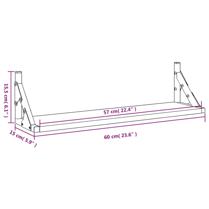 Wall Shelves 2 Pcs Black 60x15x15.5 Cm Ntltxt