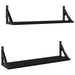 Wall Shelves 2 Pcs Black 60x15x15.5 Cm Ntltxt