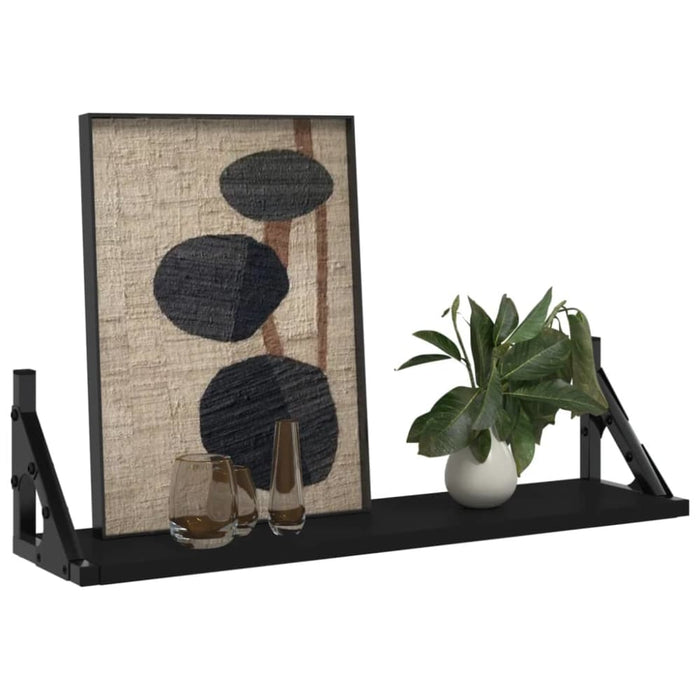 Wall Shelves 2 Pcs Black 60x15x15.5 Cm Ntltxt